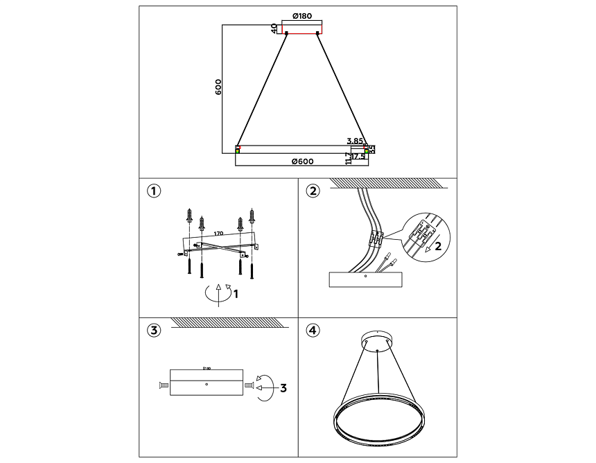 FL5851 WH белый 35W 3000K/4200K/6400K D600*600 (без ПДУ)